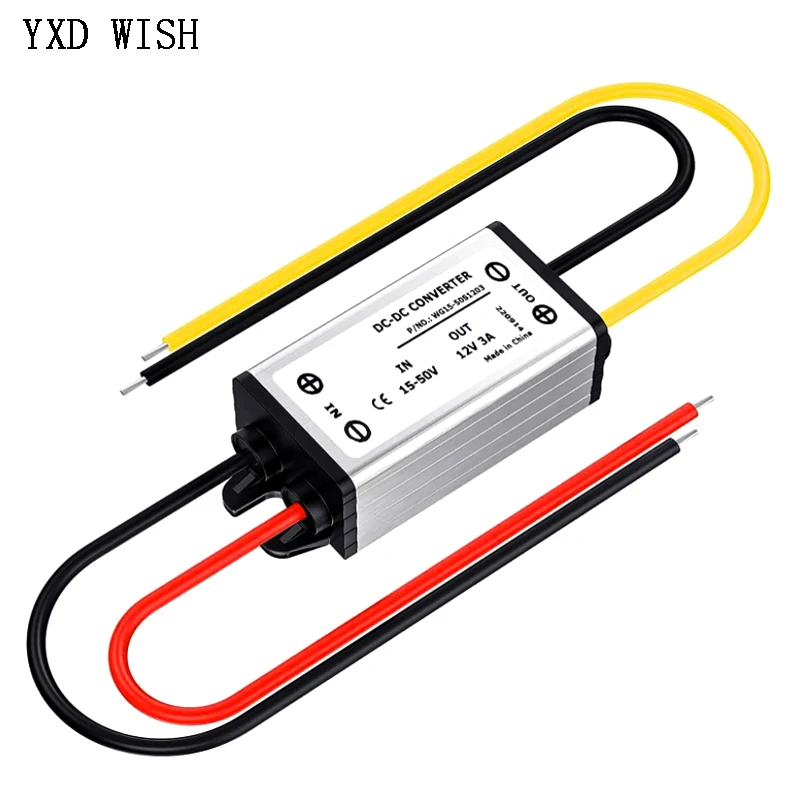 DC-DC Buck Module DC 24V 36V 48V 60V to 5V 12V 3A Step-down Power Converter Regulator LED Voltage Transformer For Cars