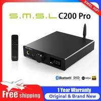SMSL C200 Pro Hi Res Audio Decoder MQA-CD DSD Support Bluetooth5.1 USB Optical Coaxial 6.35mm 4.4mm Outputs Headphone Amplifier