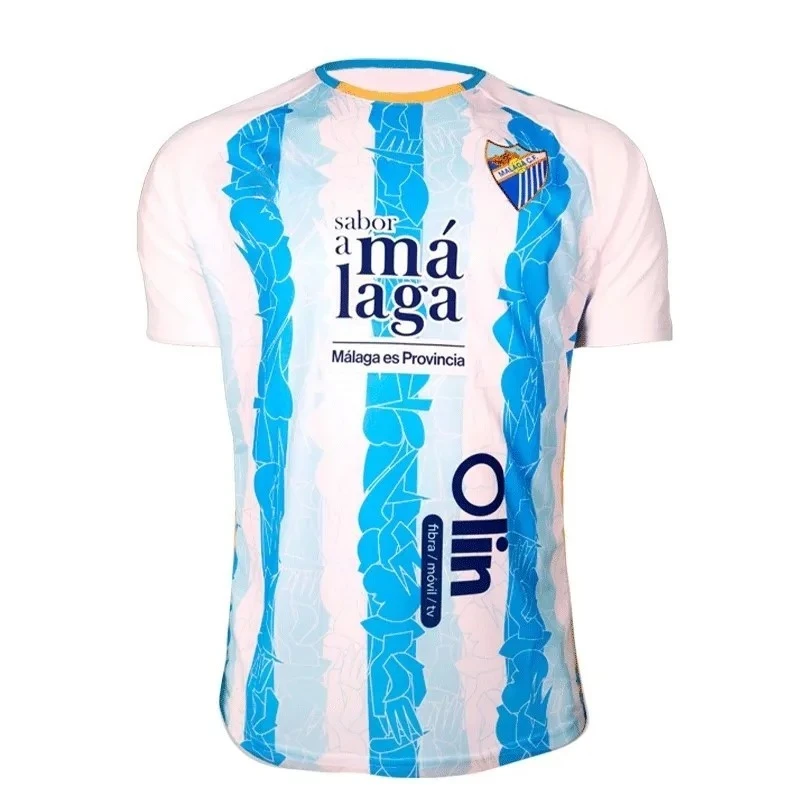 

24/25 Malaga Home and Away Jersey Men's Casual Top Unisex Quick Dry Breathable T-Shirt Children's Training Sports T-Shirt