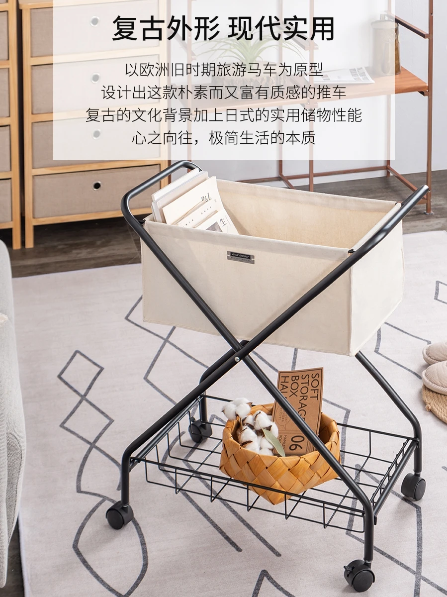 

Storage Rack Floor Mobile Storage Rack Snack Trolley Foldable Multi-Layer Living Room Storage Rack Organizing Rack