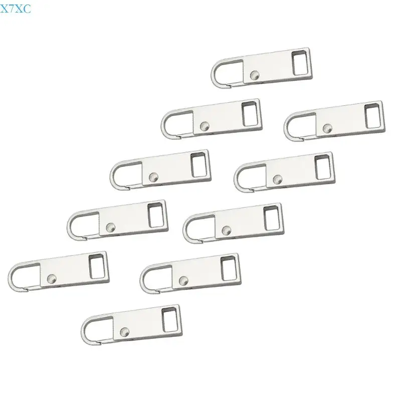 X7XC 10PCS Metal Zipper Handle Mend Fixer Replacement Zipper Pulls Tab Tages for Backpacks,Jackets,Luggage,Purses,Handbags