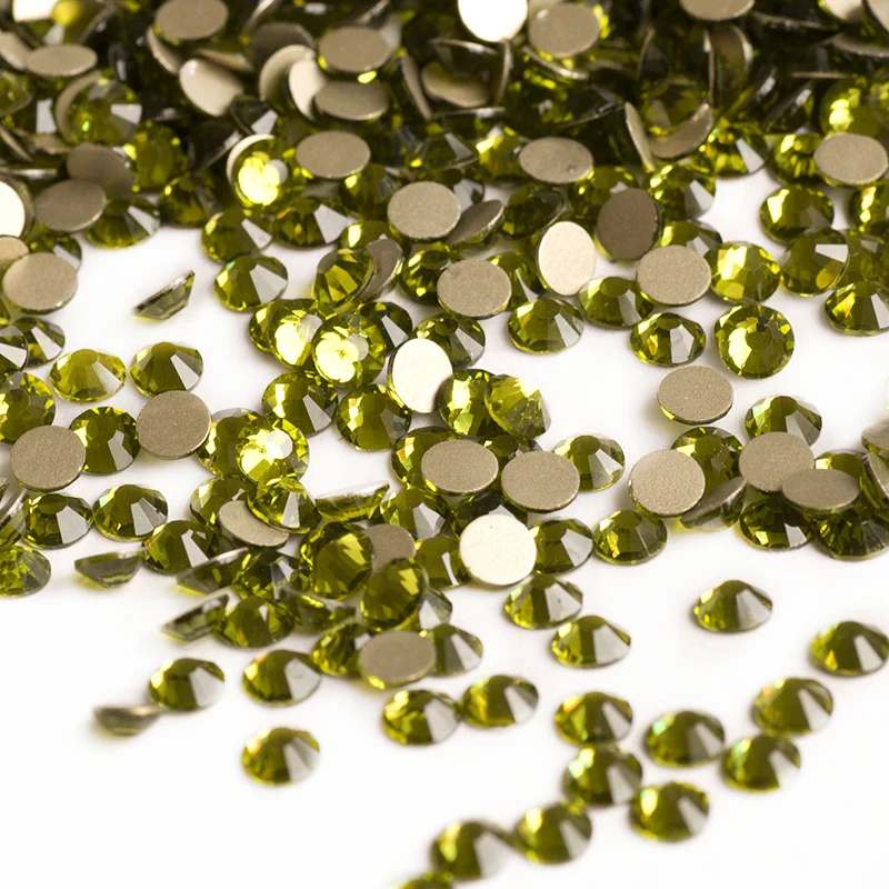 Yanruo 2058nohf 1440 stücke olivine glas flatback strass steine nagel kunst/kleidungs stück dekorationen diy kristall schönheit liefert zubehör