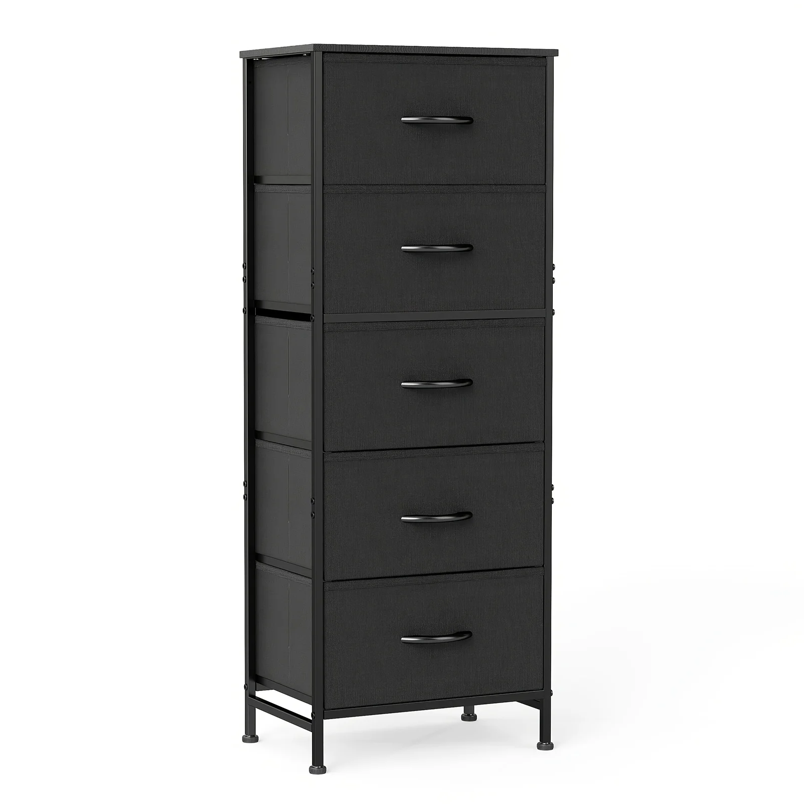 5-Drawer Heavy-Duty Storage Cabinet with Sturdy Steel Frame & Wood Top Rack-Freestanding Unit, 27