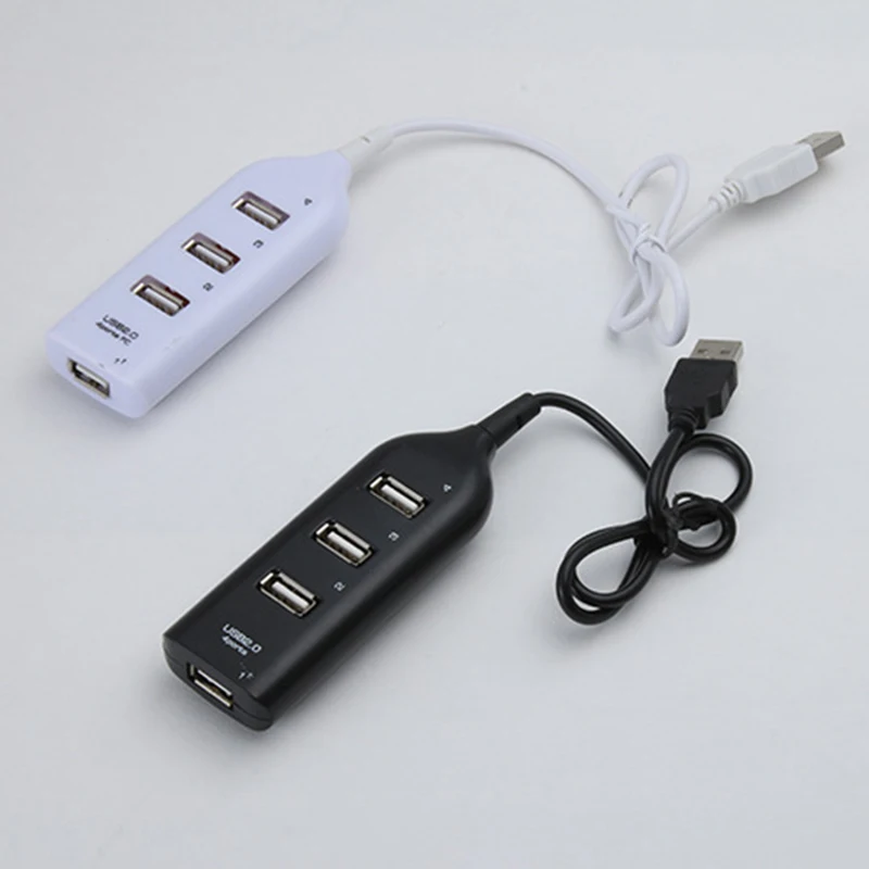 High Speed Universal USB Hub 4 Port USB 2.0 Hub with Cable Mini Hub Socket Pattern Splitter Cable Adapter for Laptop PC J17