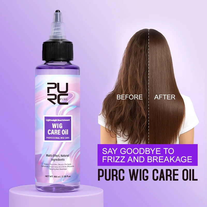 PURC Wig Care Hair Oil Smoothing Shiny Repair Damaged Nourish Prevents Tangling Breakage Wig Hair Care