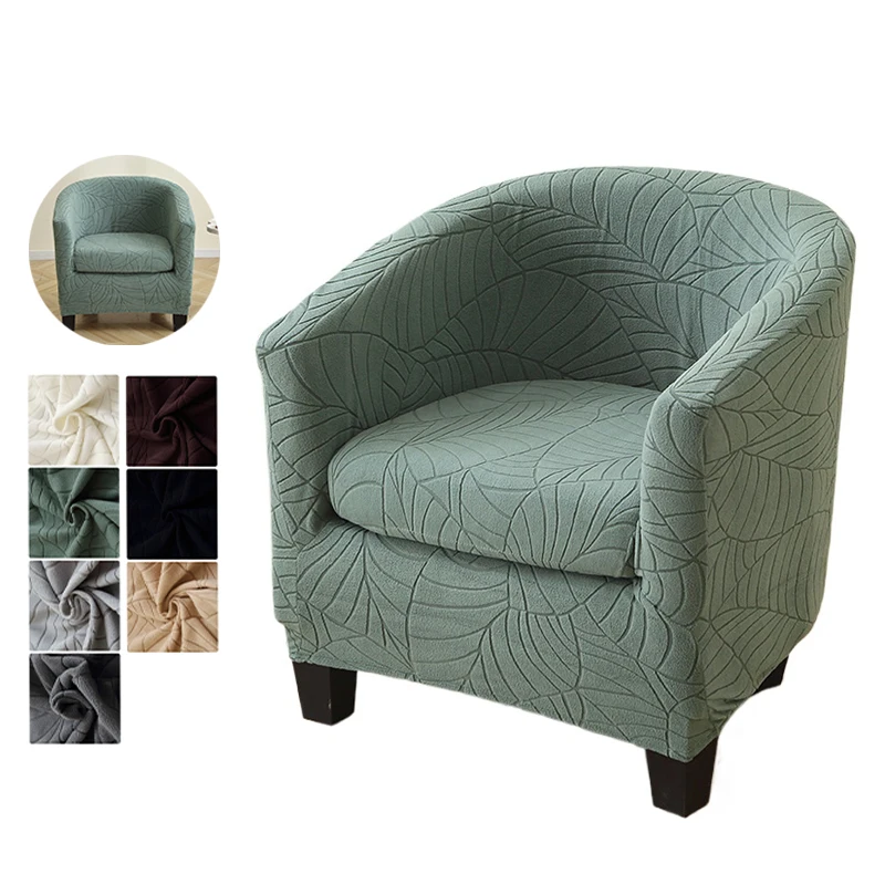 1set Jacquard Wanne Stuhl Abdeckung Einfarbig Wanne Sessel Schonbezug Stretch Einzel Sofa Schonbezüge mit Sitzkissen Abdeckung Hause
