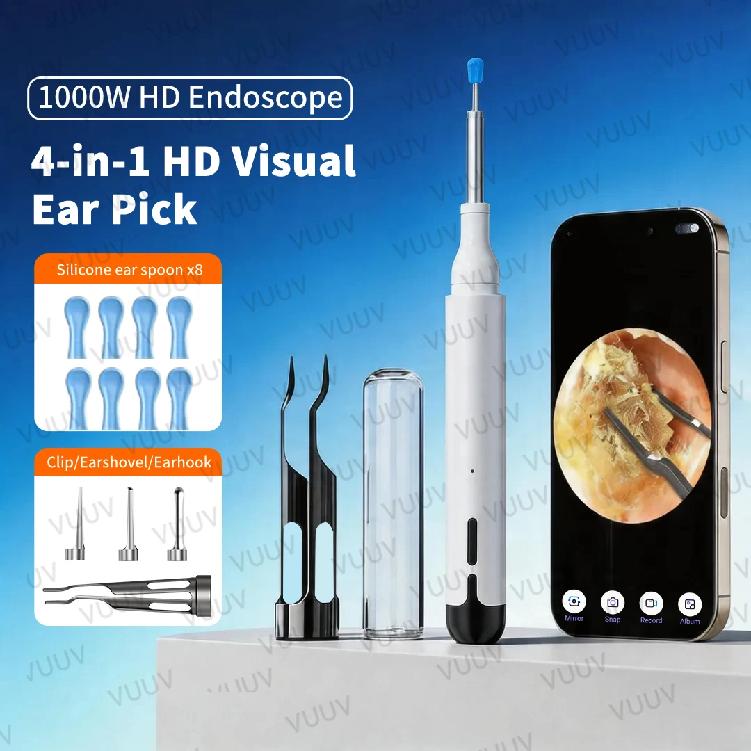 

Smart Visual Ear Cleaner Set with Camera 1080P Ear Sticks Ear Wax Removal Tool WIFI Connection HD LED Lights Earpick Endoscope