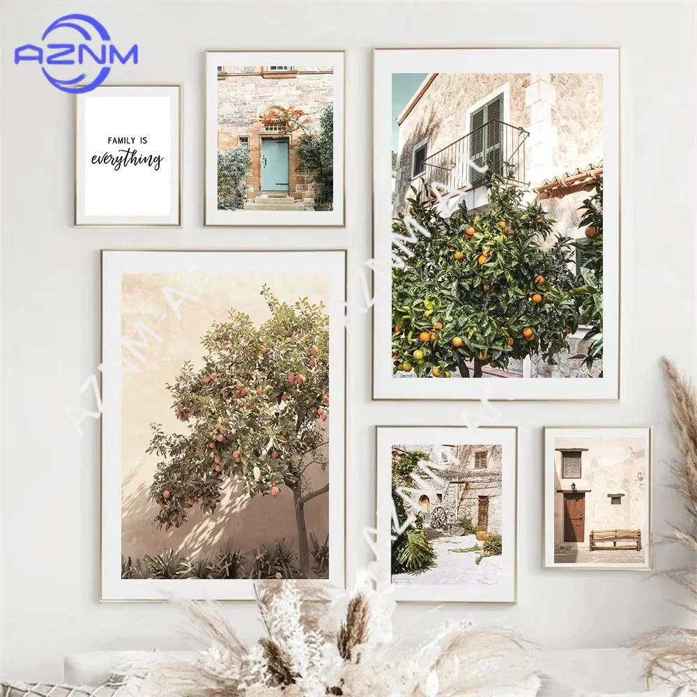 1pc Italy Tuscany Canvas Painting Bellagio Town Mediterranean Rural Nordic Posters And Prints Wall Art Pictures Living Decor