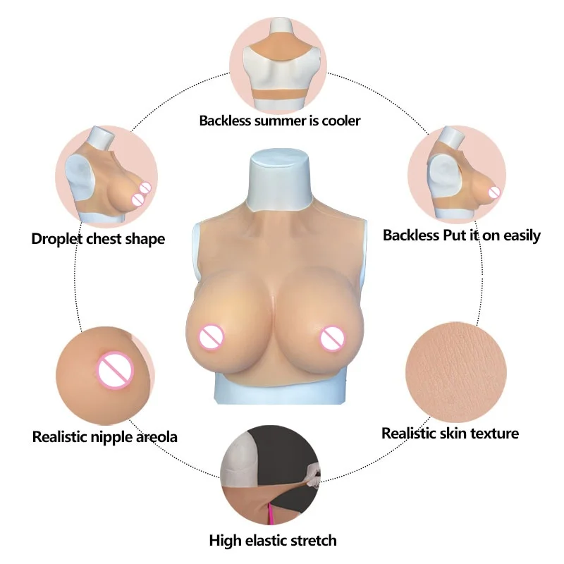 أشكال الثدي من السيليكون محسن لـ Trans Crossdresser المشاهير تأثيري الثدي وهمية واقعية الجلد الحلمة أريولا طبطب لينة هزة