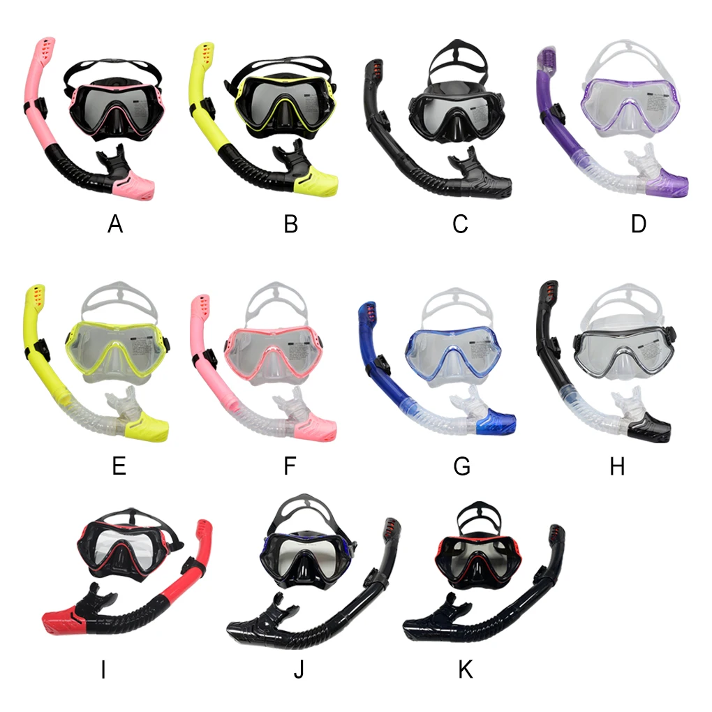 

Diving Glasses Removable Flexible Strap Swimming Dive Snorkelling Goggles with Breathing Tube Pink Transparent