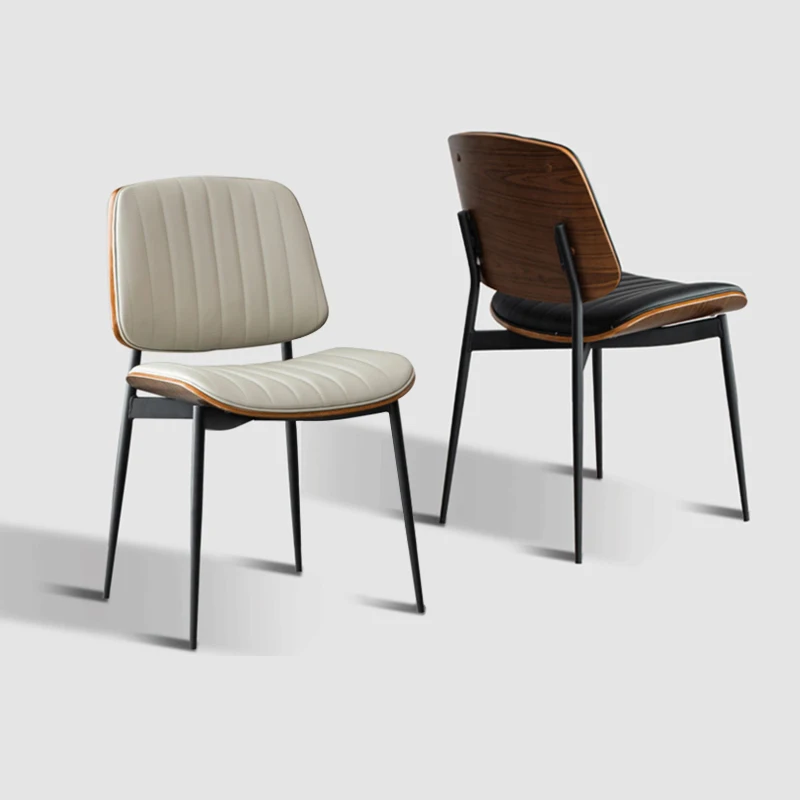 Italian Minimalist Leather Chair Modern Simple High-end Hotel Business Restaurant Chair with Backrest Multi-functional Chair