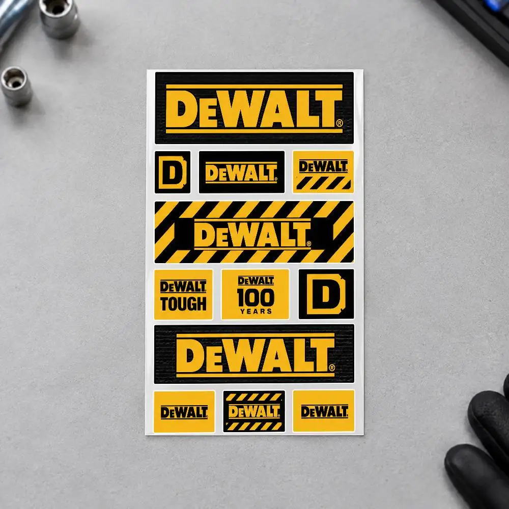 D-DEWALT Motorcycle Decal Sticker Kit Reflective Graphics For Helmet Tank Fairing Body Custom Bike