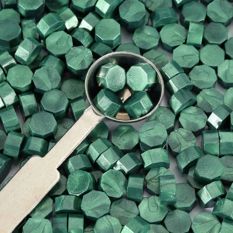 الأخضر ختم الشمع الخرز ل ختم ختم و رسالة ، طقم شمع عازل ، 400 قطع