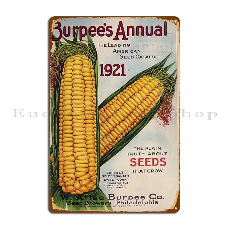 Vintage Burpee S Seed Annual Catalog Cover 1921 Metal Sign Rusty Printed Living Room Wall Cave Printing Tin Sign Poster