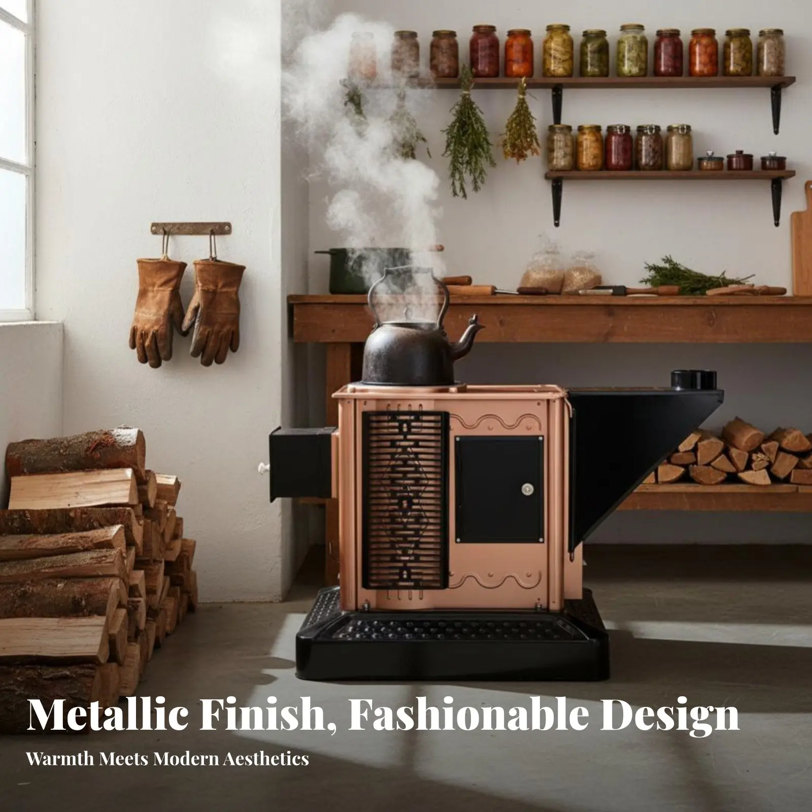 

Дровяная печь для помещений, утолщенный циркуляционный обогреватель, бездымный домашний камин, многофункциональная печь для приготовления пищи и отопления, газификационная сетка