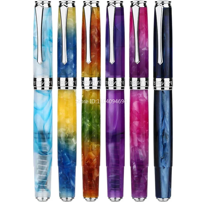 

PENBBS 500 Acrylic Push-Press Piston Fountain Pen Iridium Fine Nib 0.5mm Beautiful Fashion Office Writing Gift Ink Pen Set