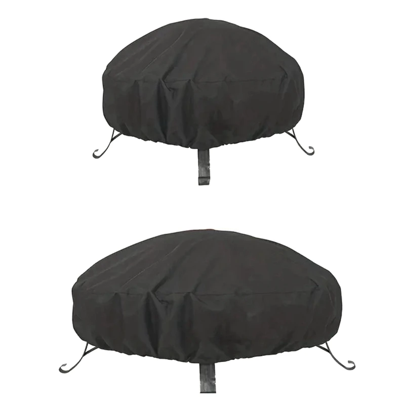 Fire Pit Cover Dust Cover Waterproof, Heavy Duty, Heat & BBQ Grill Cover For Outdoor Protection-ABSW