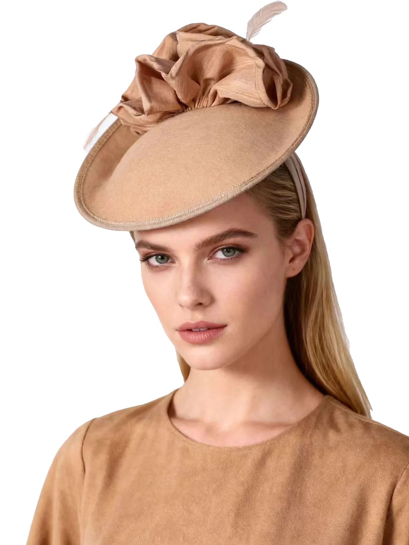 Cappelli britannici FS Fascinator da donna per chiesa 100% cappello portapillole in lana cappello da Derby da donna Vintage in feltro nero Fedora