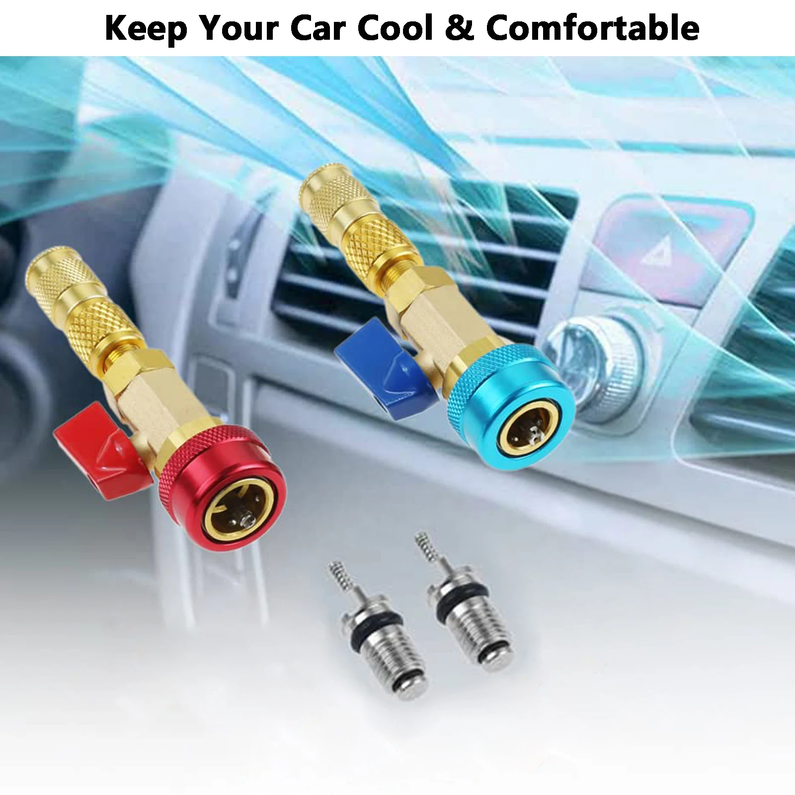 R134A R12 Valve Core Quick Remover Installer Tool For Car Air Conditioning Repair Tool Adjustable High Pressure and Low Pressure