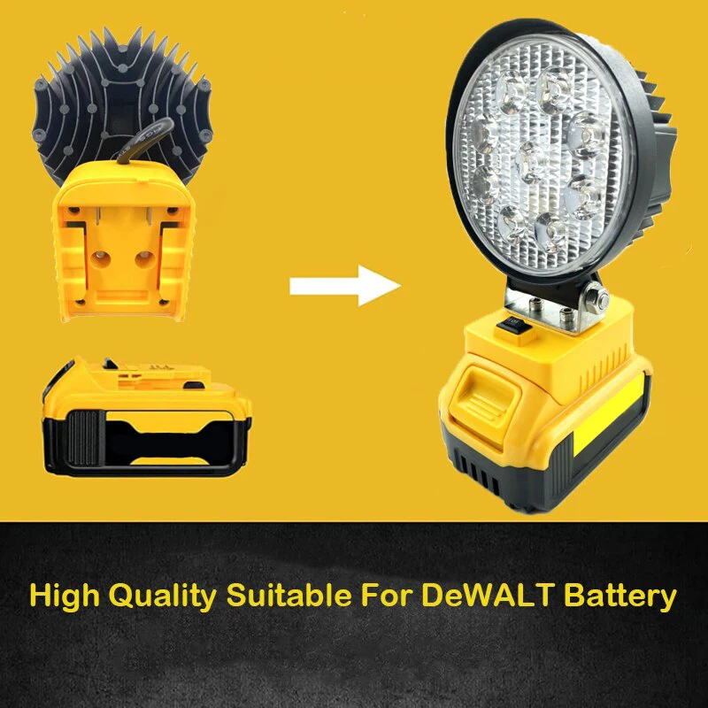 

Portable LED Work Lights For Dewalt 18V 20V Lithium Battery Outdoor Jobsite Flashlight Emergency Lights Camping Lighting Tools