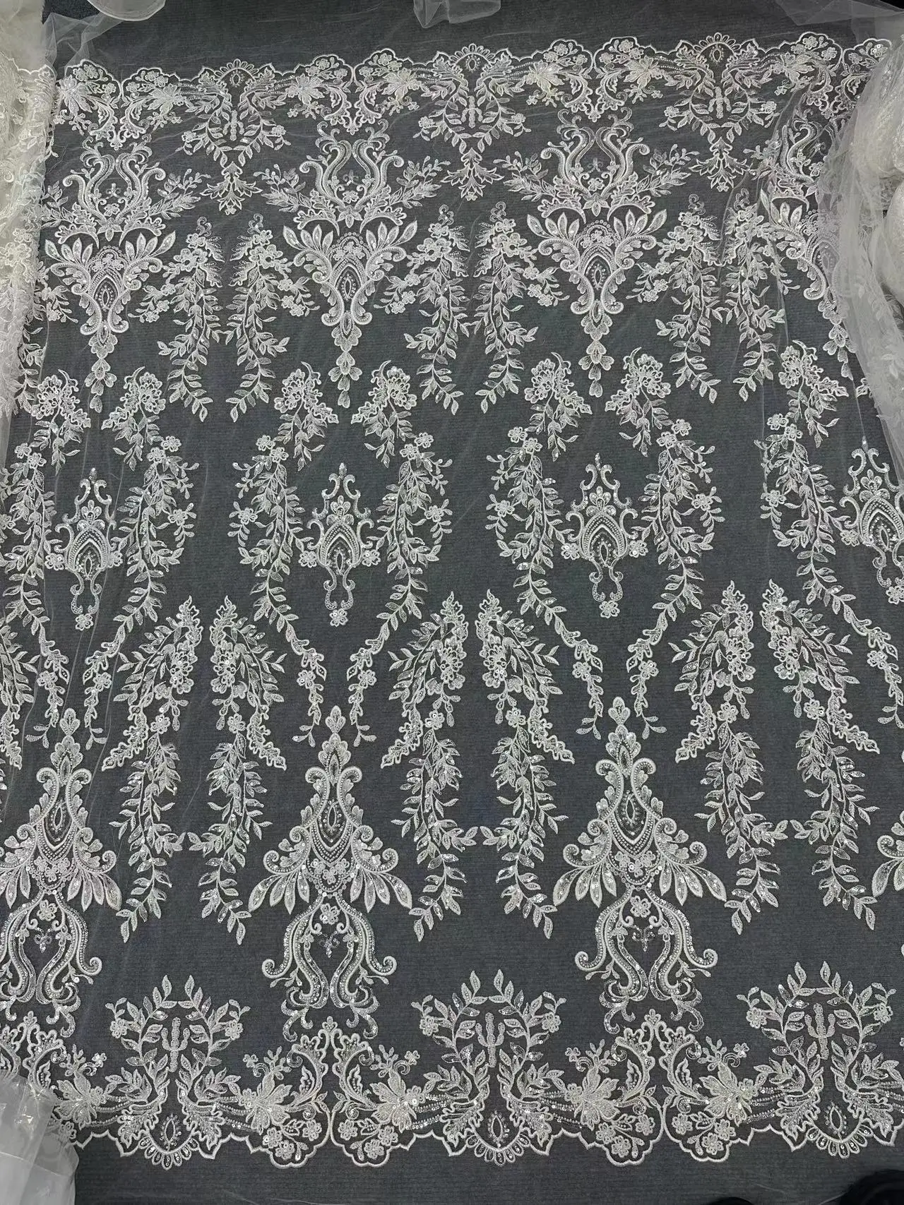 Nigerian African Lace Fabric 2024 New On Sale High Quality Hamdmade Beads Bridal Lace Fabric Luxury Sequins 5Y Free Shopping