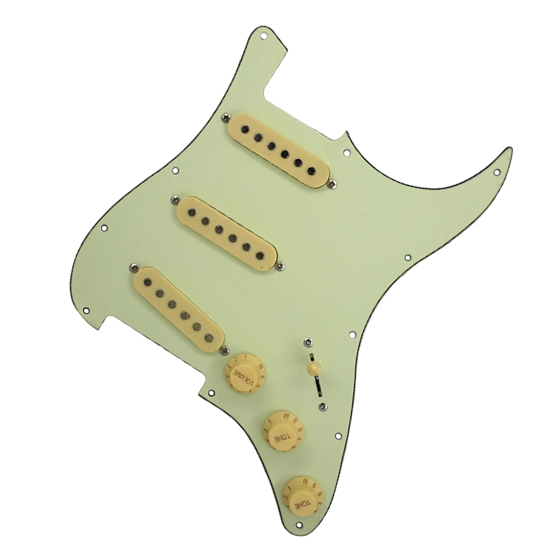 Set of 11 Hole Guitar Pickguard ST SSS Back Plate with Knobs Tips 52/52/52mm Pickup Covers for Sq St Guitar Accessories