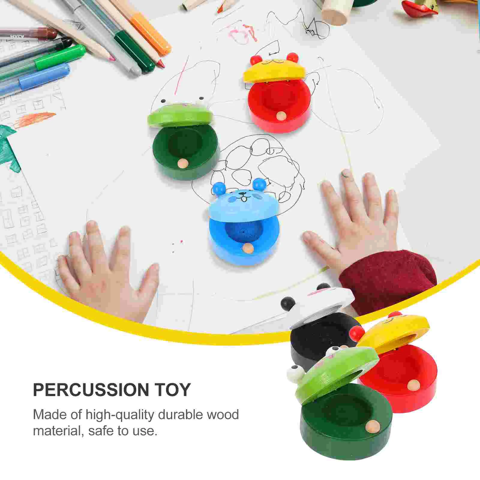 6 Pcs Castanets Musical Toy Childrens Toys Instruments Percussion Wooden Kids Toddler