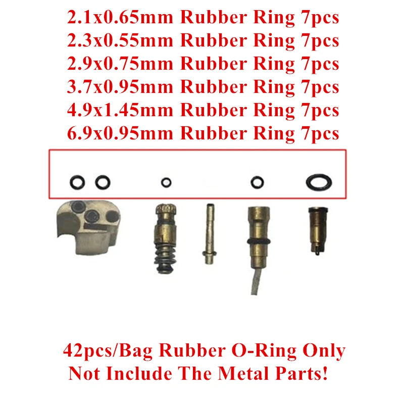 42pcs/Bag Rubber O-Ring Gas Seal Repair Kit For Dunhill Dress Lighter Sealing Inner Parts Prevent Leakage DIY Upgrade Accessory