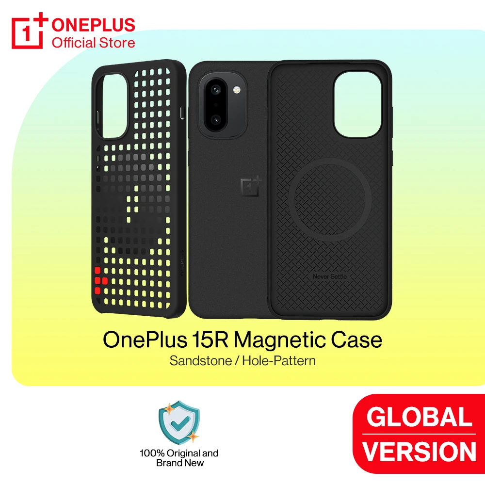 

Оригинальный магнитный чехол OnePlus 15R Sandstone с перфорацией, встроенным магнитным кольцом и защитой от падений для 15 R