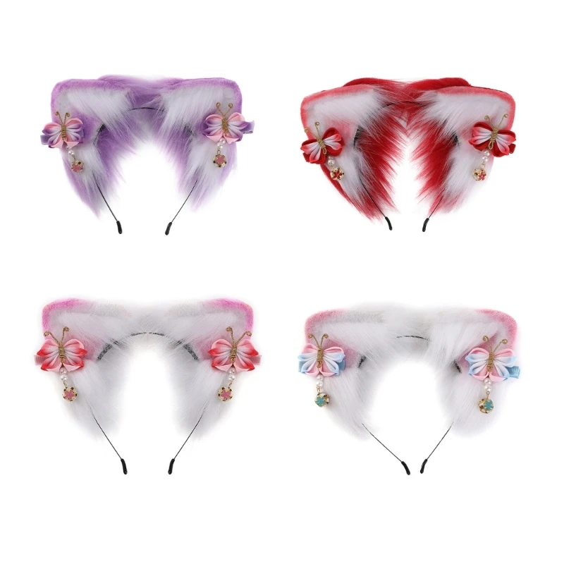 

Adult Cartoon Ear Headband with Butterfly Woman Wash Face Hair Hoop Dropshipping