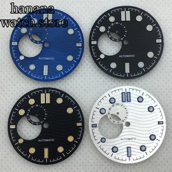 BLIGER 31mm blue black white water print hollow luminous dial for NH39 movement watch accessories