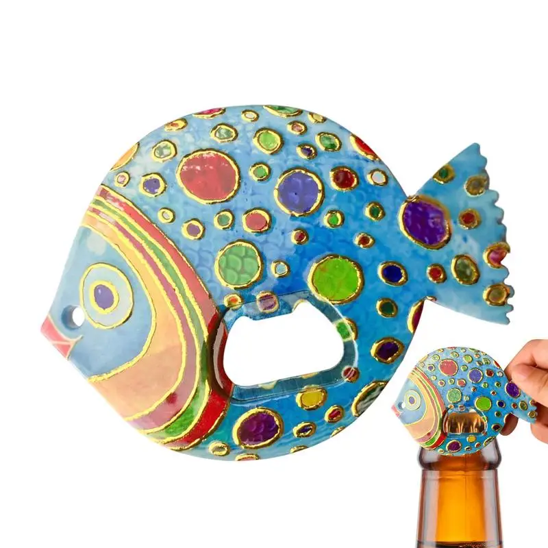 Abridor de botellas de pescado con cabeza gruesa, imanes multifuncionales para nevera, bonito diseño de peces, abridor de botellas de cerveza, regalos decorativos para el hogar y vacaciones