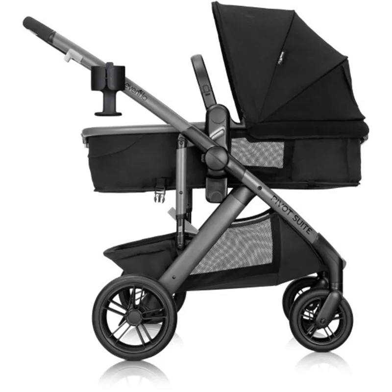 Pivot Suite Travel System with LiteMax Infant Car Seat with Anti-Rebound Bar Dunloe Black