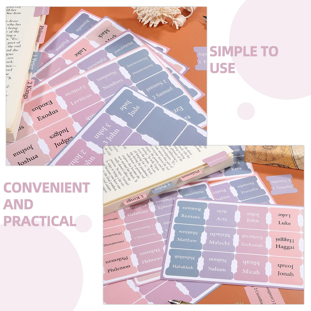 

10 Sheets Bible Study Paper Index Labels Book Page Dividers Markers Accessories Supplies Sturdy Mini Tabs For Study