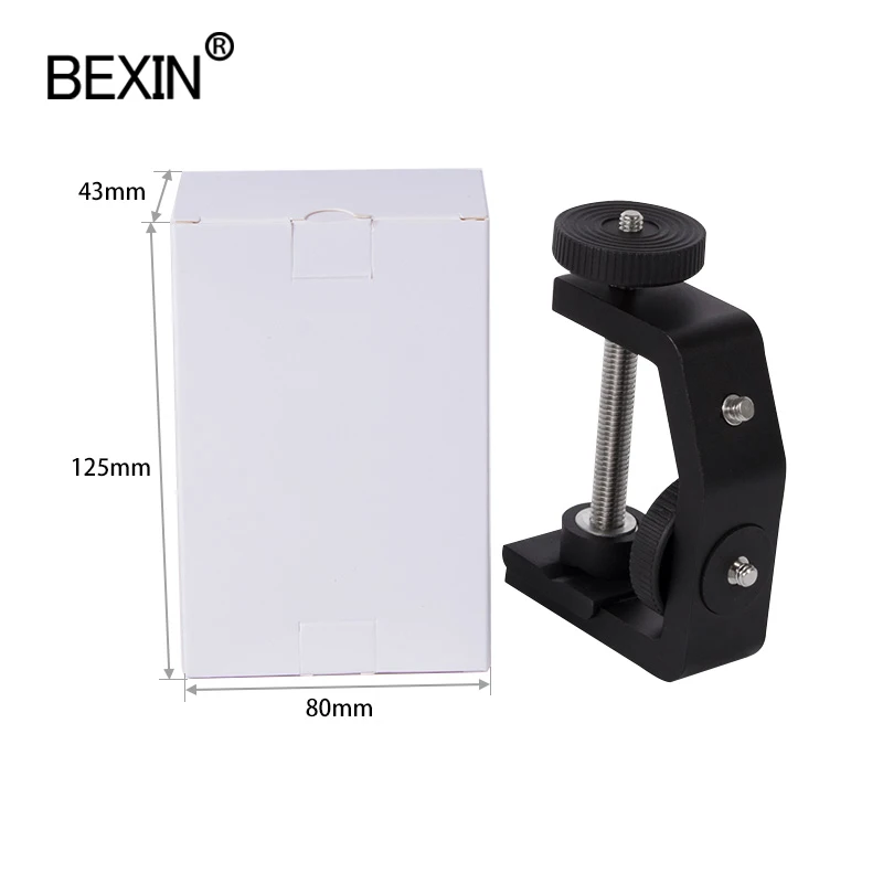 デスクトップユニバーサルタイプCネジマウントアダプター、ミニボールヘッド付きカメラ取り付けクリップ、多機能、1/4ネジ