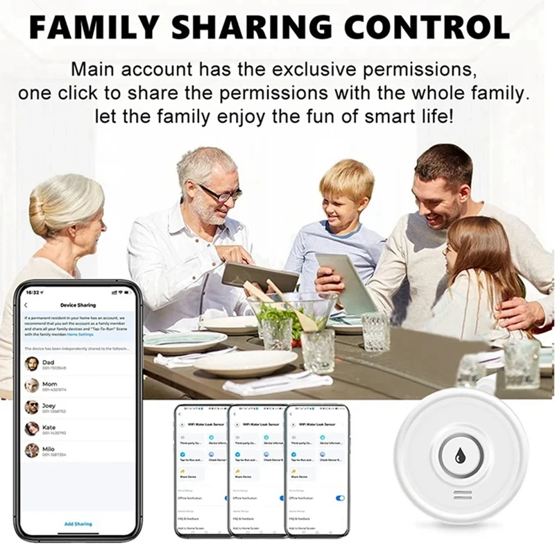 Latestt Tuya Wifi Flood Sensor Smart Life App Water Leak Sensor Detection Loudly Sound Alarm Linkage Alert Application