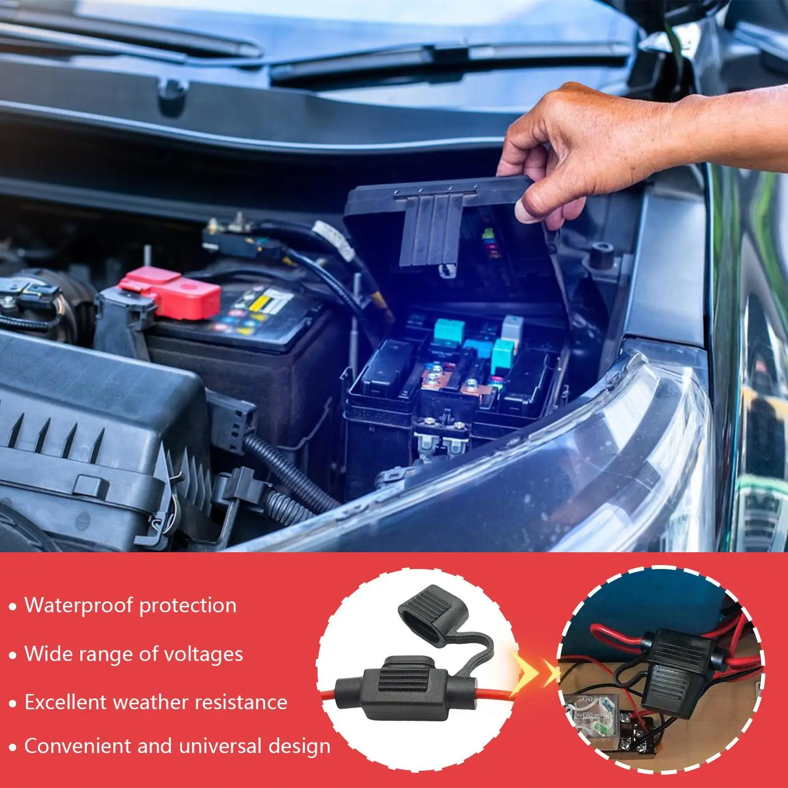 For General Model Waterproof Fuse Holder 12-48V Fuse Holder For Automotive Circuit System Accessories Effective Stable For RV