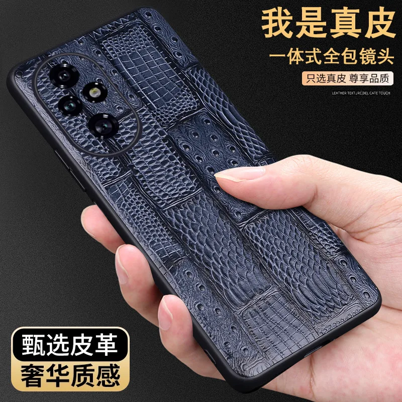 Wobiloo Luxury Genuine Leather Phone Cases For Honor 200 100 90 70 Honor200 Honor100 Pro Shockproof Back Cover Fundas Case