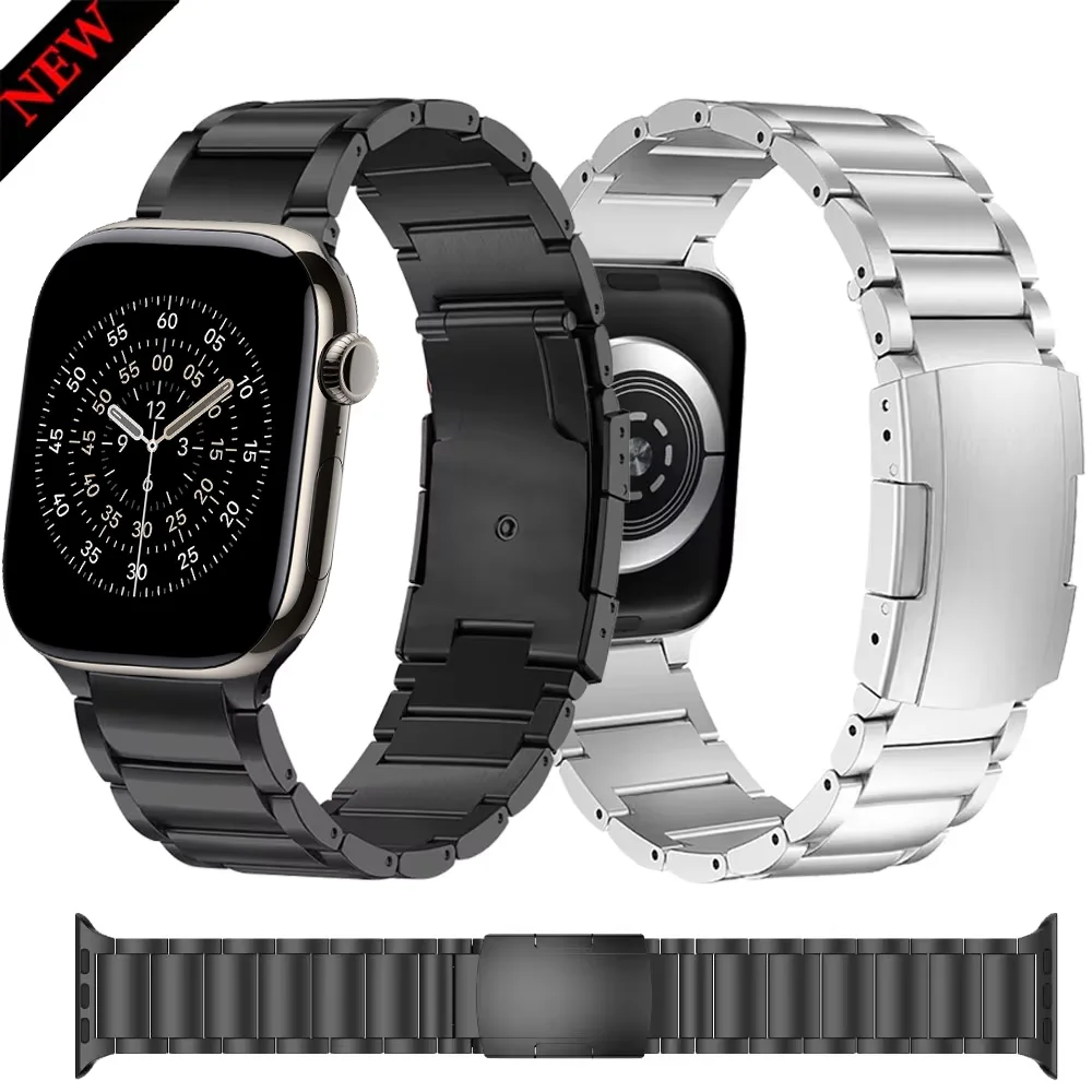 Turtle Back Titanium Alloy Strap For Apple Watch Ultra 3/2/1 49mm 12 11 10 9 8 7 6 5 Metal Band iWatch 46mm 42mm 45/41mm 44/40mm