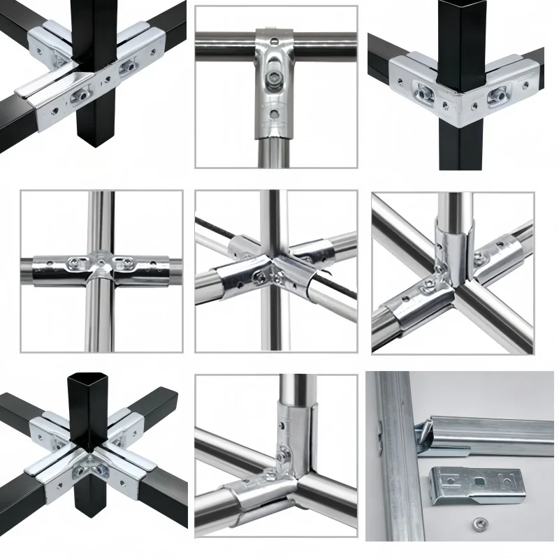 25mm round Pipe Joint galvanization Square Tube Connector with Bolt And Nut Fastener Fence Fixing Clamp Steel Tube Shelf Parts