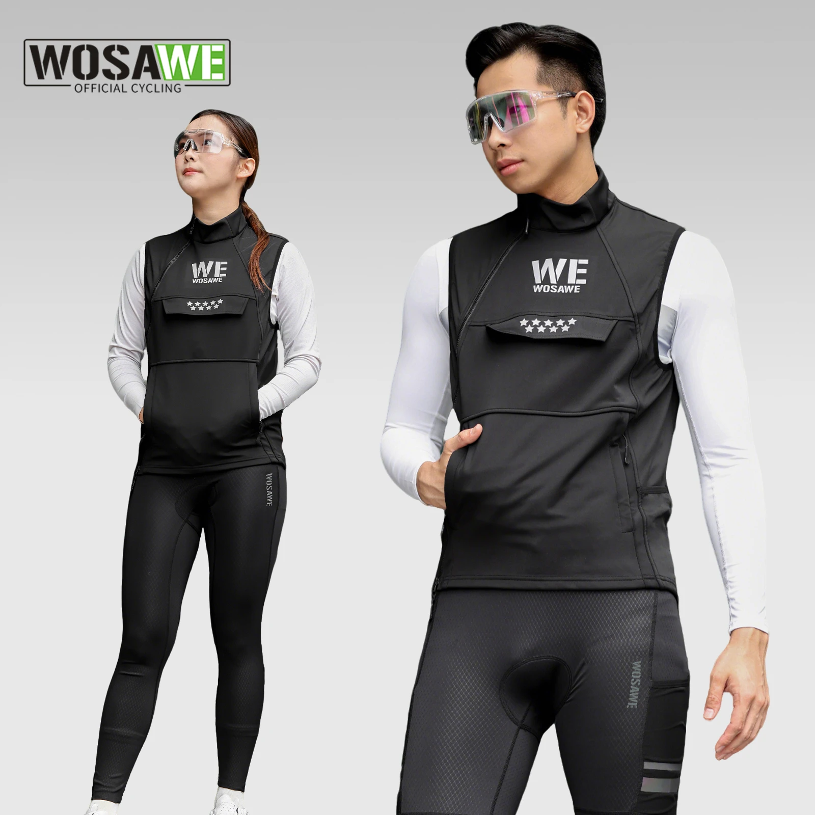 

WOSAWE Winter Cycling Vest Windproof Autumn Fleece Warm Bike Vest Outdoor Sports MTB Road Bicycle Waistcoat﻿ Thermal