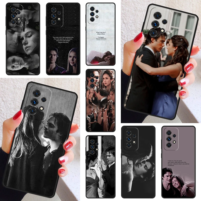 Elena Damon The Vampire Diaries Phone Case For Samsung Galaxy A52 A72 A73 A20e A21S A50 A70 A12 A42 A31 A40 A51 A71 A32 A80 A91