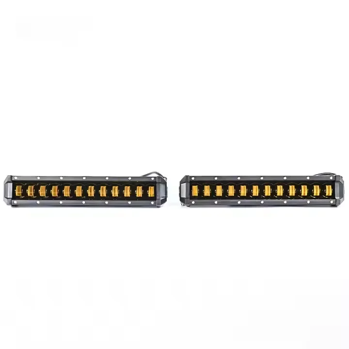 2020-2024 For Defender 90/110/130 Front Bumper Grille LED Light Stainless Steel Protection Decoration New Yellow