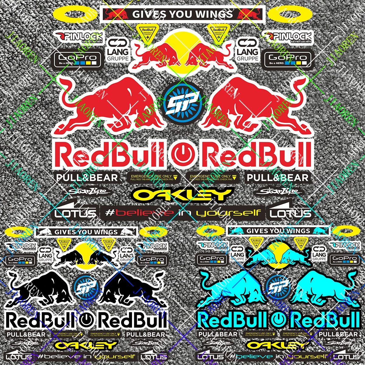 

Рождество Хэллоуин красный бык наклейка F1 автомобильная наклейка танк шлем логотип комплект