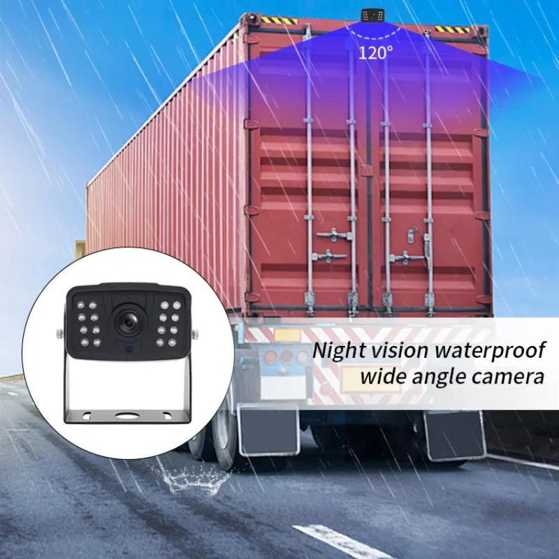 10.1 Inch Quad Car Monitor Reverse Monitor for Bus Truck Tractor Monitor Split Image DVR 1080P Wired Truck Backup Camera System