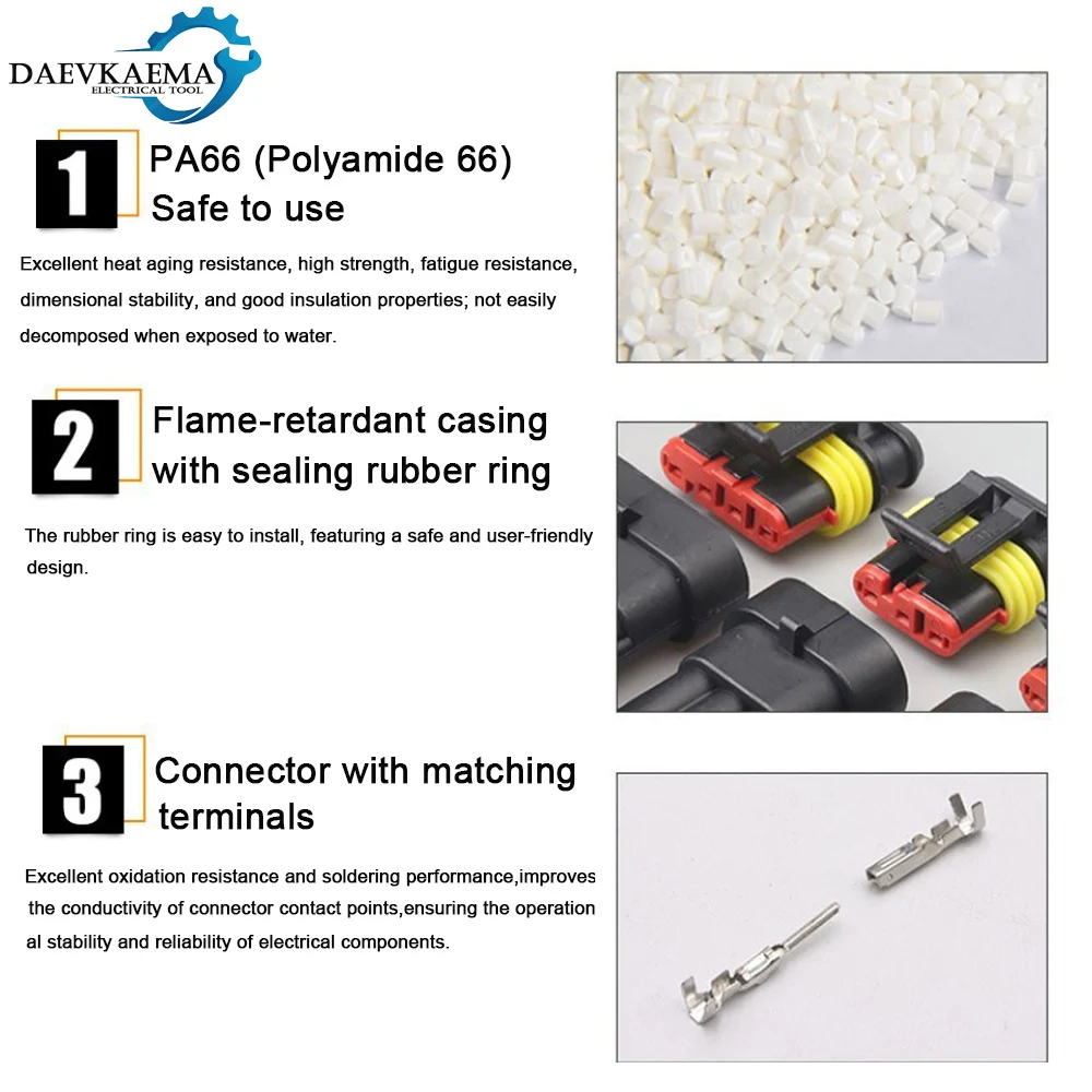 96PCS Waterproof Automotive Electrical Connector Kit Male Female Car Wire Plug Terminal Assortment Set