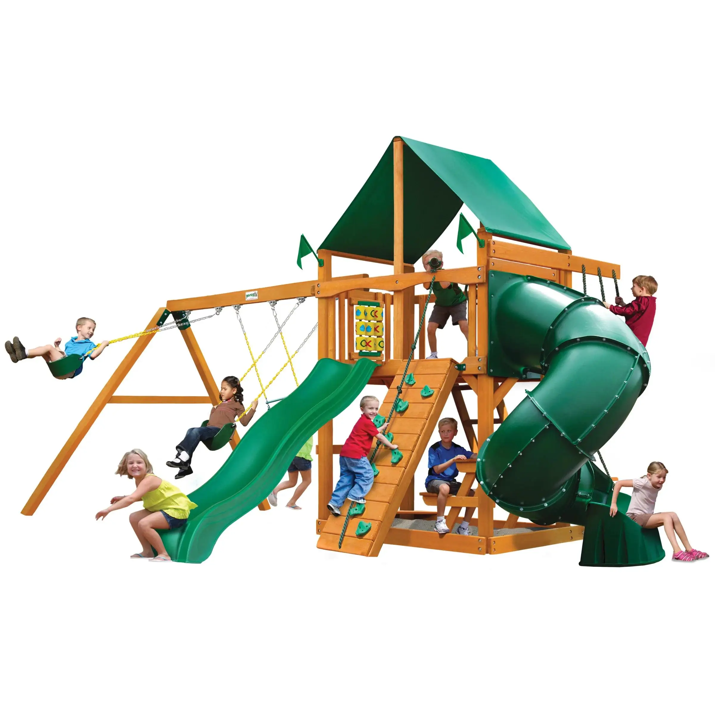CE Certified Children Wood Outdside Playhouse Wooden Playground Equipment Supply Outdoor Garden  Swing Sets Play Ground for Kids