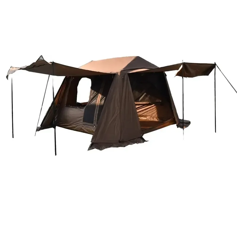 6.5 Square Meters Outdoor Camping Tent for 3-6 People Oxford Fabric with Blackout Coating UV Resistant Air Tent