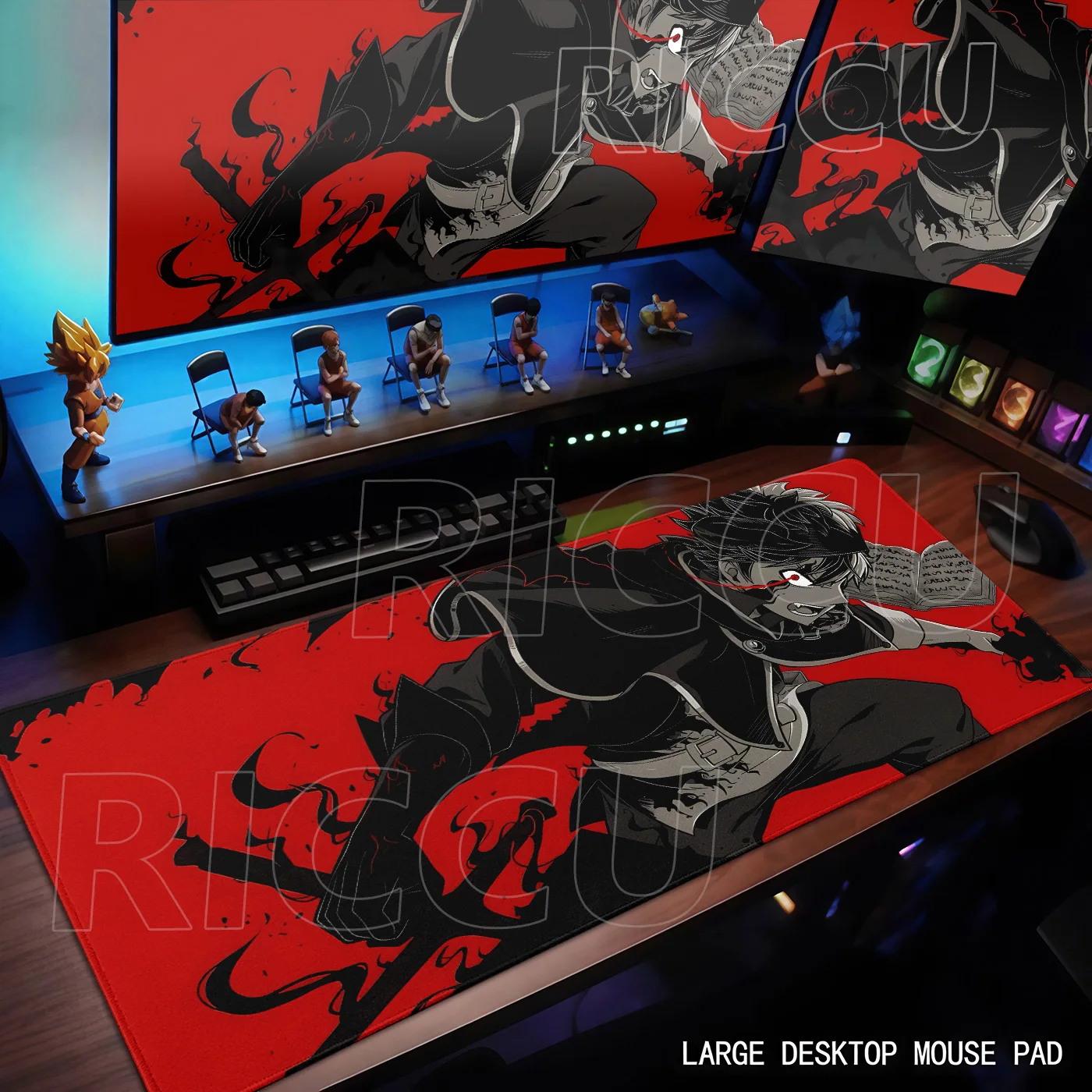 XXL New Anime Black Clover Mousepad Aesthetics Gamers Mechanical Keyboard Table Mat Rubber Anti-Slip Lock-Edge Washable Deskpad