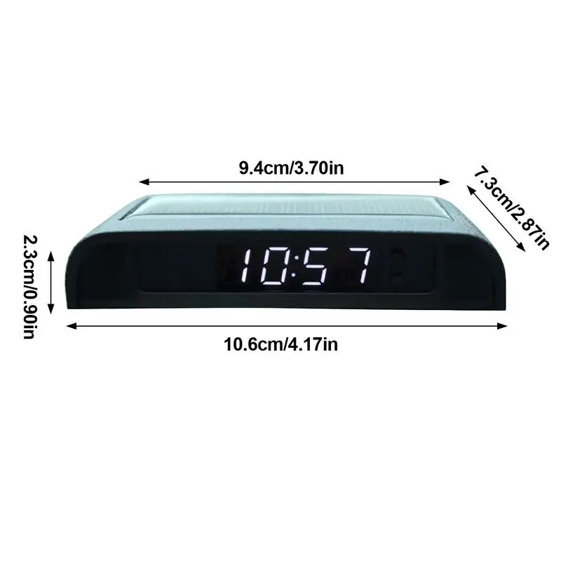 Automotive Digital Clock Luminous Car Digital Solar Adhesive Clock Watch for Automobile Vehicles Car Interior Decoration